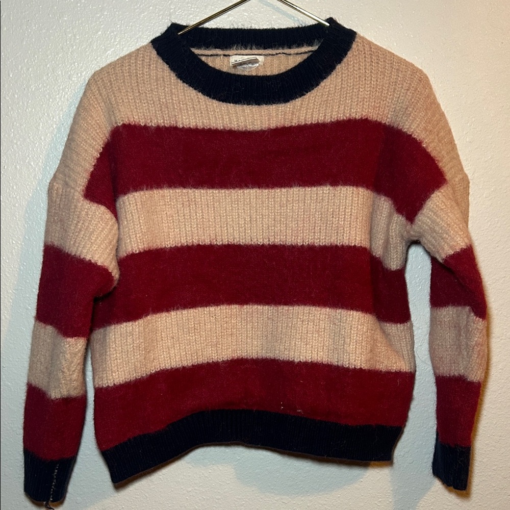 Main Strip Bold Striped Sweater in Red and Cream